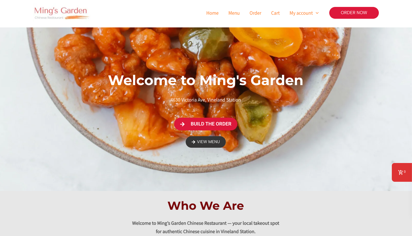 Ming's Garden Restaurant Website